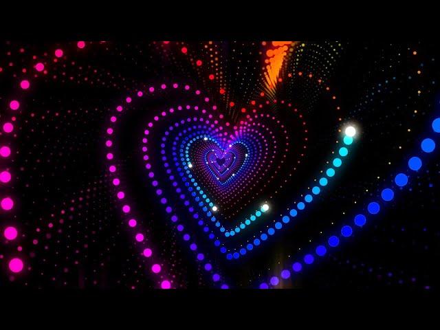 Free VJ Loops - Colorful Neon Lights Heart Background Tunnel  🩷 Abstract Motion Design