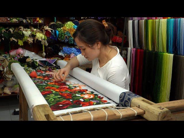 Stunning Embroidery Project, Big Size, Mix Multiple Colors of Thread - Hand Embroidery Art