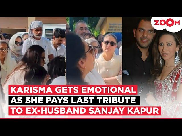 Karisma Kapoor gets EMOTIONAL as she pays last tribute to ex-husband Sunjay Kapur during his funeral