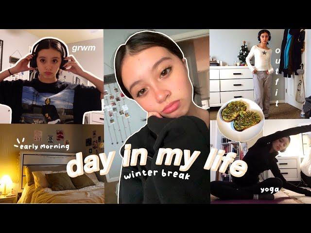 WINTER BREAK day in my life| rainy days, cooking, movies, yoga and more