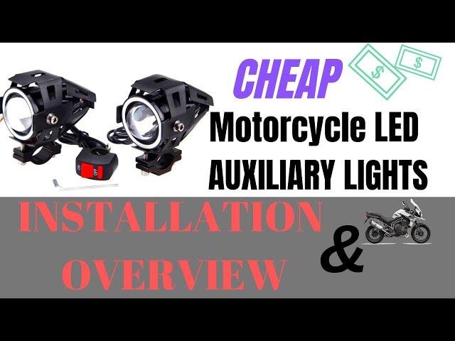 CHEAP motorcycle LED auxiliary lights - [CREE U7 Installation + Overview]