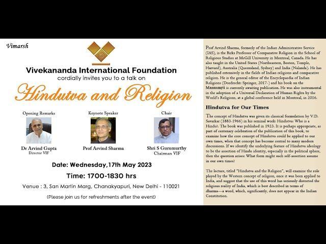Vimarsh on Hindutva and Religion | Prof Arvind Sharma