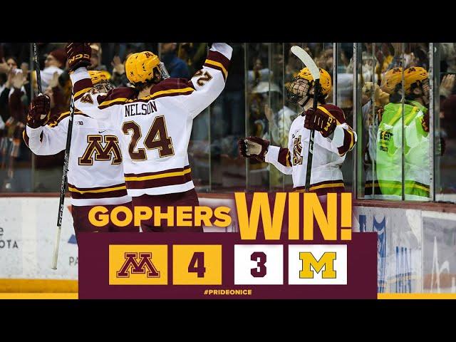 Highlights: #2 Minnesota Gopher Hockey Wins 4-3 Overtime Thriller over #8 Michigan