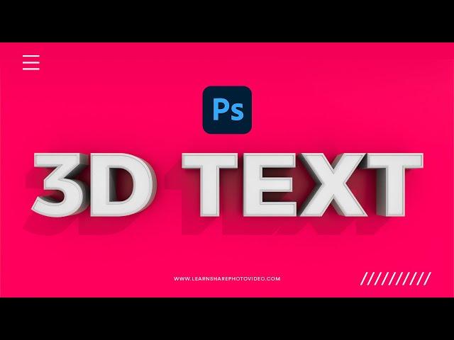 Photoshop 3D Text: How to Easily Create 3D Text in Adobe Photoshop (Learn Photoshop — Part 43)