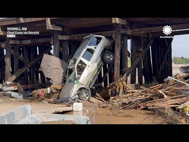 Extreme Damage From Roswell, New Mexico Flash Flooding