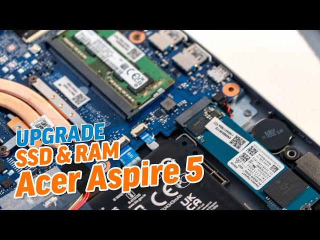 ACER ASPIRE 5 Tutorial: How to Upgrade RAM & SSD  ( step by step guide | English )