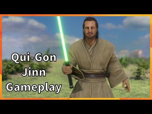 Qui-Gon Jinn on the Naboo Plains Gameplay Star Wars Battlefront 2