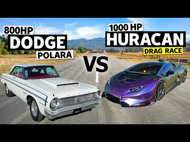 Alex Choi’s 1000hp Lamborghini Hurácan drag races 800hp ’64 Dodge Polara