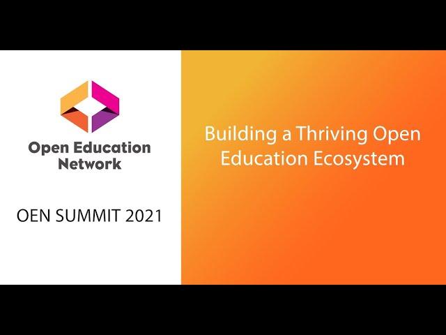 6/16 Building a Thriving Open Education Ecosystem