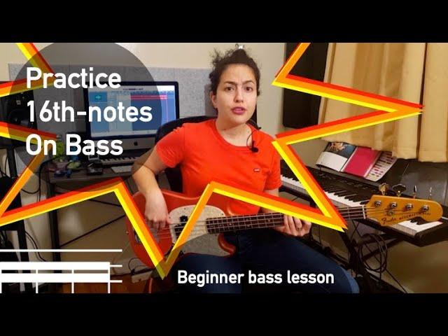 How to practice 16th-notes on Bass Guitar the RIGHT WAY (beginner lesson)