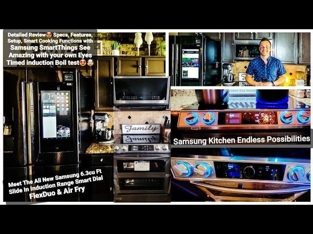 NEW Samsung Smart Slide-In Induction Range FlexDuo SmartDial & Air Fry 6.3cu ft Review & Demo