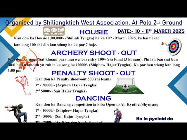 KA FETE KA FETE KA FETE KABAN LONG HA POLO 2ND GROUND SHILLONG HA KA 10 BAD 11TARIK MYNTA U BNAI.