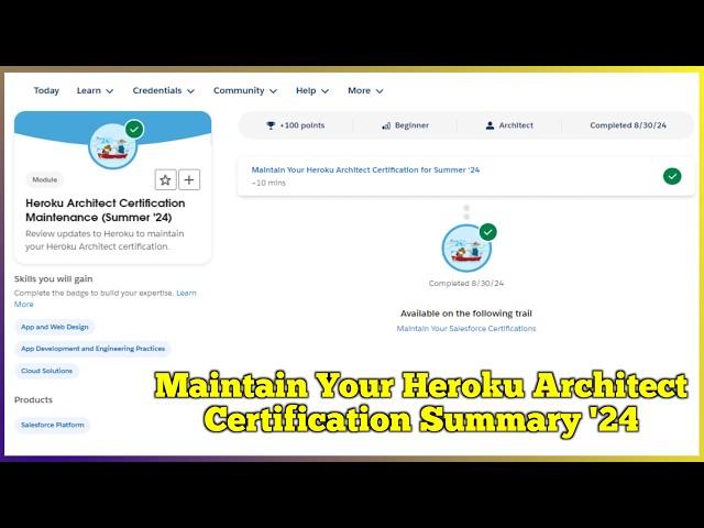 Maintain Your Heroku Architect Certification for Summer '24 | Quiz Solution | Salesforce