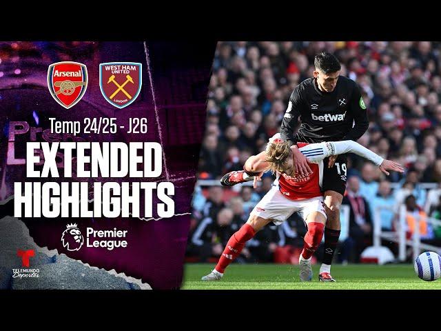 Arsenal vs. West Ham United | Highlights Premier League | Jornada 26 | Telemundo Deportes