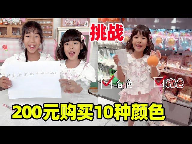 200 yuan shopping challenge  gather together 10 different colors of gifts  guess what the sisters b