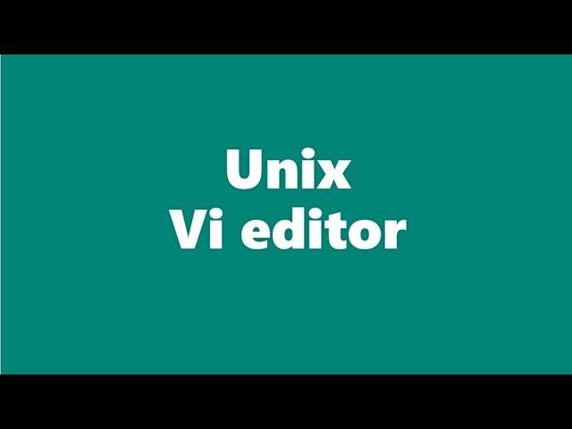 Unix vi editor | Learn basic commands to edit a file