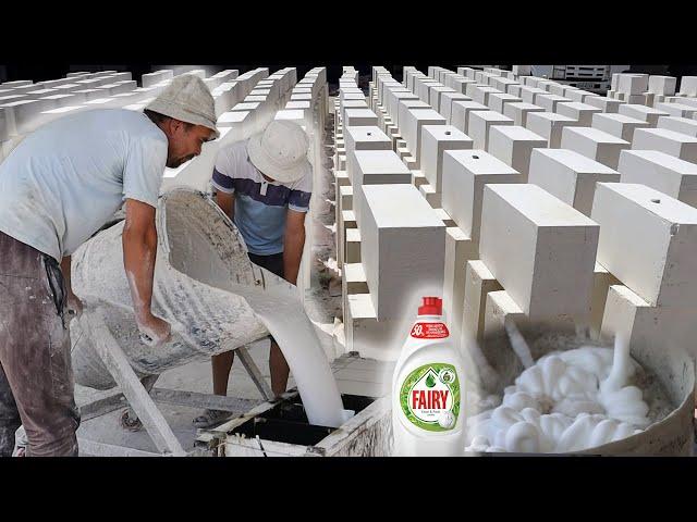 Lightweight Foam Concrete Blocks | Amazing Process of Making Foam Concrete Blocks Production Factory