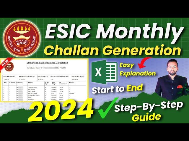 🟠 ESIC Monthly Challan Generation 2024 | Esic ka challan kaise banaye 2024 | Esic Challan 2024 | Esi