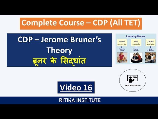 CDP - Jerome Bruner’s Theory - Video 16 | ब्रूनर के सिद्धांत | CTET | PSTET | RITIKA INSTITUTE