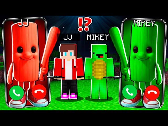 JJ Creepy BABY TUNG TUNG SAHUR vs Mikey BABY SAHUR CALLING to JJ and MIKEY ! - in Minecraft Maizen