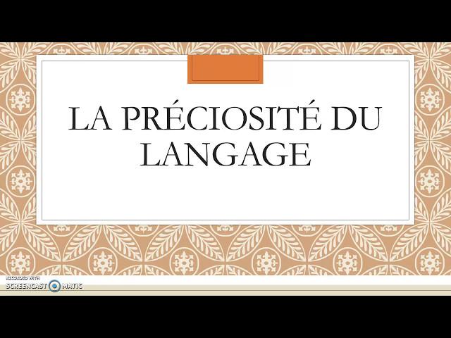 La préciosité