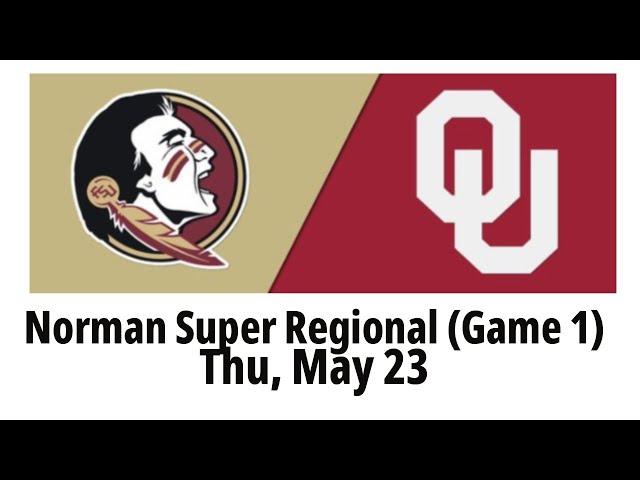 2024 May 23 - Softball - Florida State vs. #2 Oklahoma - Norman Super Regional (Game 1) - 20240523