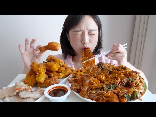 교촌 허니콤보와 마라샹궈 먹방이 꿀조합 아직 안 드셔보신 분?REALSOUND MUKBANG | Honey chicken, Mara Xian Guo :D