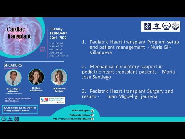 Cardiac Transplant Session; in 33rd International Congress on Pediatrics (22-25 Feb, 2022)