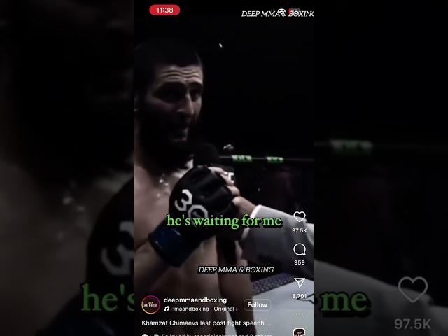 Khamzat Chimaevs last post fight speech. #ufc #motivation #khamzatchimaev