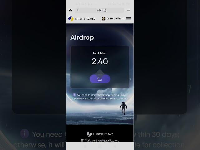 Binance LISTA DAO MegaAirdrop Distribution Reward