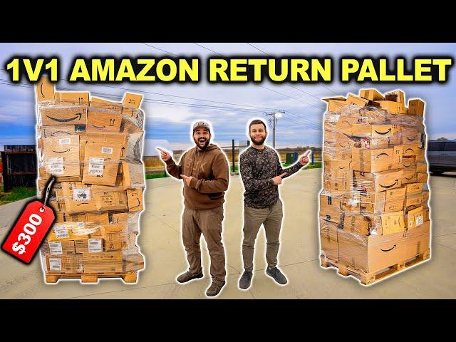 1v1 Amazon RETURN PALLET Challenge!!! (Rare Find!)