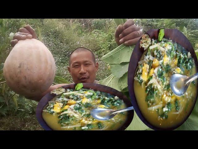 ASMR MUKBANG || prepared pumpkin Porridge || Eat Naga Style.northeast India.Nagas colls.