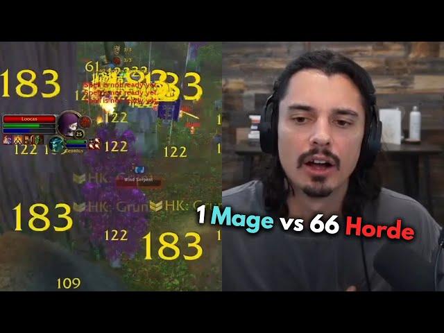 1 Mage WIPES out a Horde 66-man Raid Group on SoD