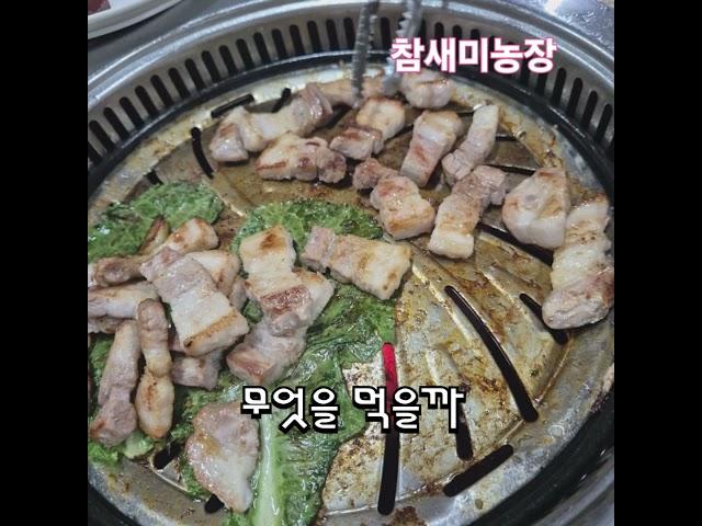 모임에 아내와 같이 무엇을 먹을까?#갈비 #삼겹살#참새미농장 #참새미자두