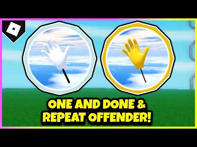 SLAP BATTLES COLLAB: How To Get "ONE AND DONE" & "REPEAT OFFENDER" BADGES in UNTITLED TAG GAME!