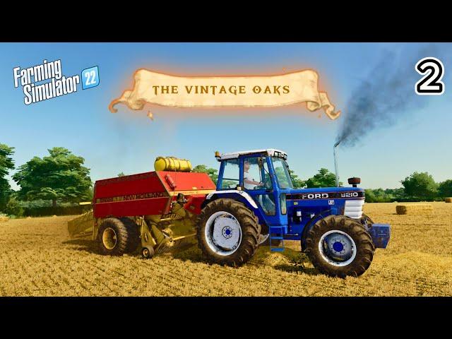 Baling Hay & Straw for Cows & Pigs | Vintage Oaks | FS22