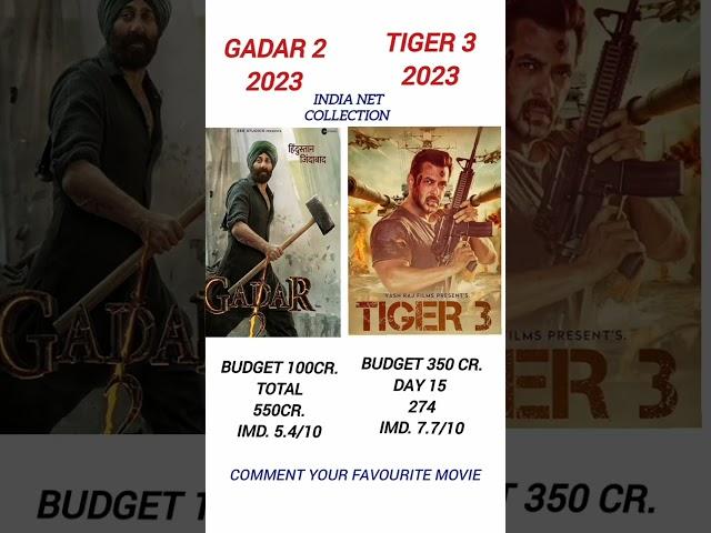 Gadar 2 VS Tiger 3 #shorts #gadar2  #tiger 3