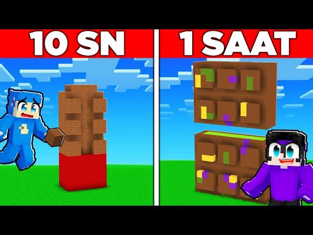 10 SANİYEDE YAPILAN VS 1 SAATTE YAPILAN DUBAİ ÇİKOLATASI!  - Minecraft