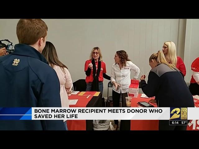 Bone marrow recipient meets donor who saved her life