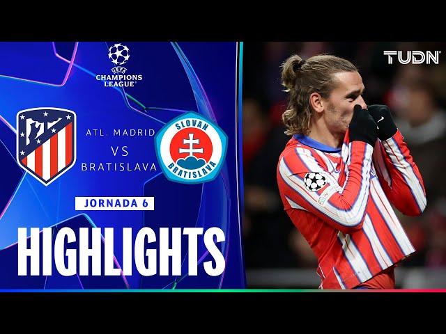 HIGHLIGHTS - Atlético Madrid vs Slovan Bratislava | UEFA Champions League 24/25 | TUDN