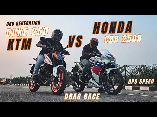 2024 Ktm Duke 250 Vs Honda CBR 250R Drag Race | Race till Their Potential