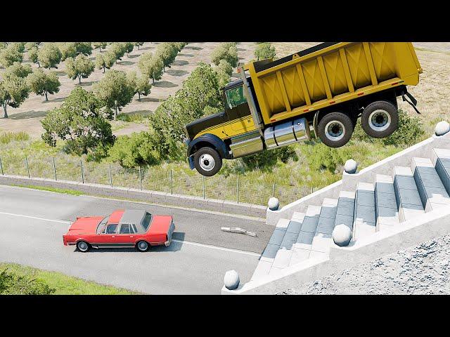 Mobil vs Stairs #9 - BeamNG Drive