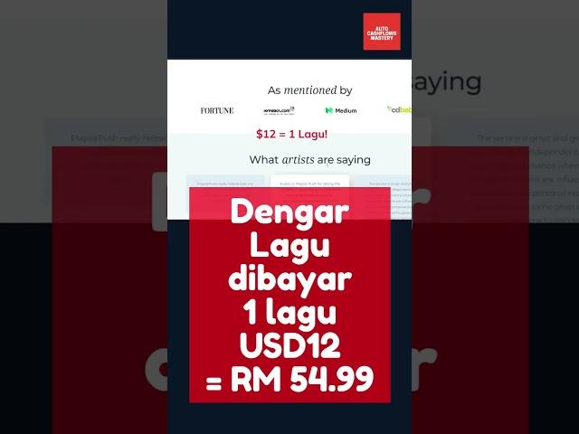 Dengar Lagu dibayar RM54.99 = 1 Lagu! (Buat duit Online)