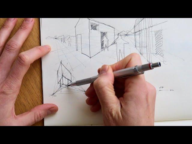 How To Master Two-Point Perspective Architectural Sketching | Step-by-Step Tutorial