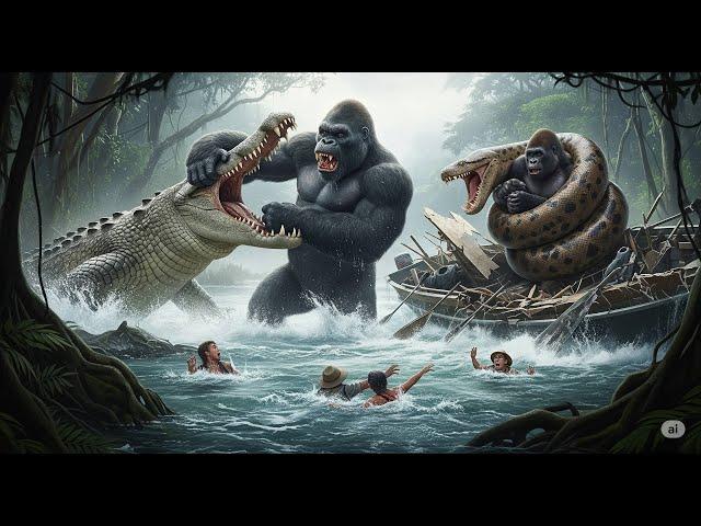King Kong vs Giant Crocodile: Amazon River Expedition | Epic Jungle Battle