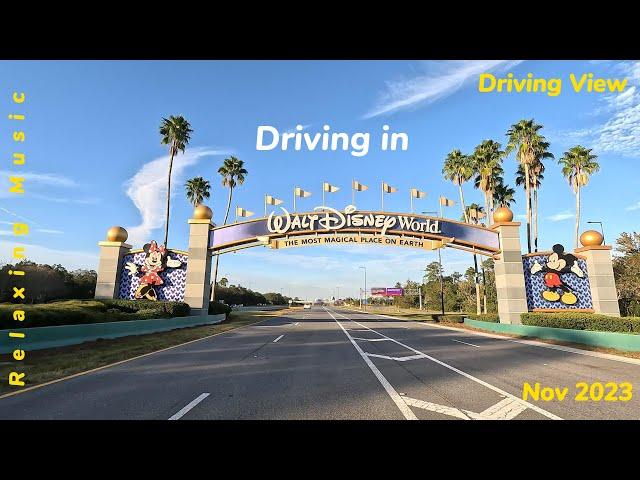 4K 60FPS -  DRIVING in Orlando Downtown and Disney area - Florida - Relaxing Music.