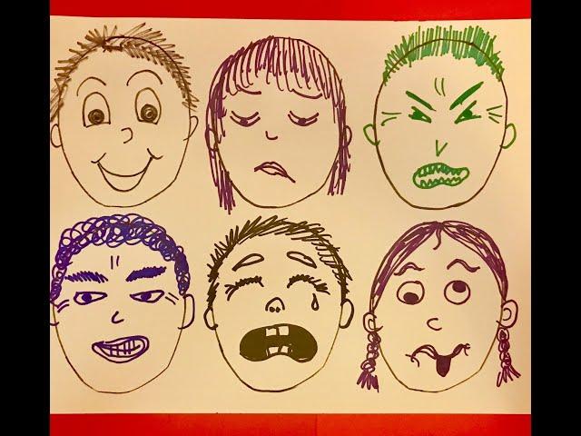 Drawing Facial Expressions / Kindergarten Art Lesson