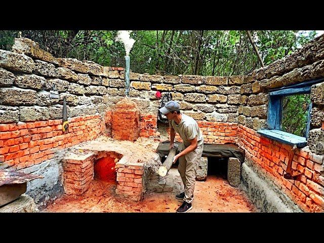 Building a Stone House | Warm and Cozy Shelter with Stove | Secret Bushcraft Construction