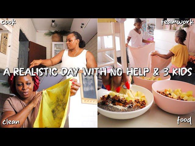 A REALISTIC DAY WITH NO HELP & 3 CHILDREN | CLEANING,WHAT WE ATE & PUTTING OUR HOME IN ORDER