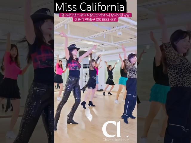 #라인댄스 #misscalifornia #linedance #라인댄스배우는곳 #수요직장인반저녁7시 #강남라인댄스 #챔프라인댄스 #선릉역7번출구 010 8833 4921